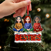 Snowy Brick Wall Besties Sisters Personalized Gift For Christmas Acrylic Ornament LM32 895947
