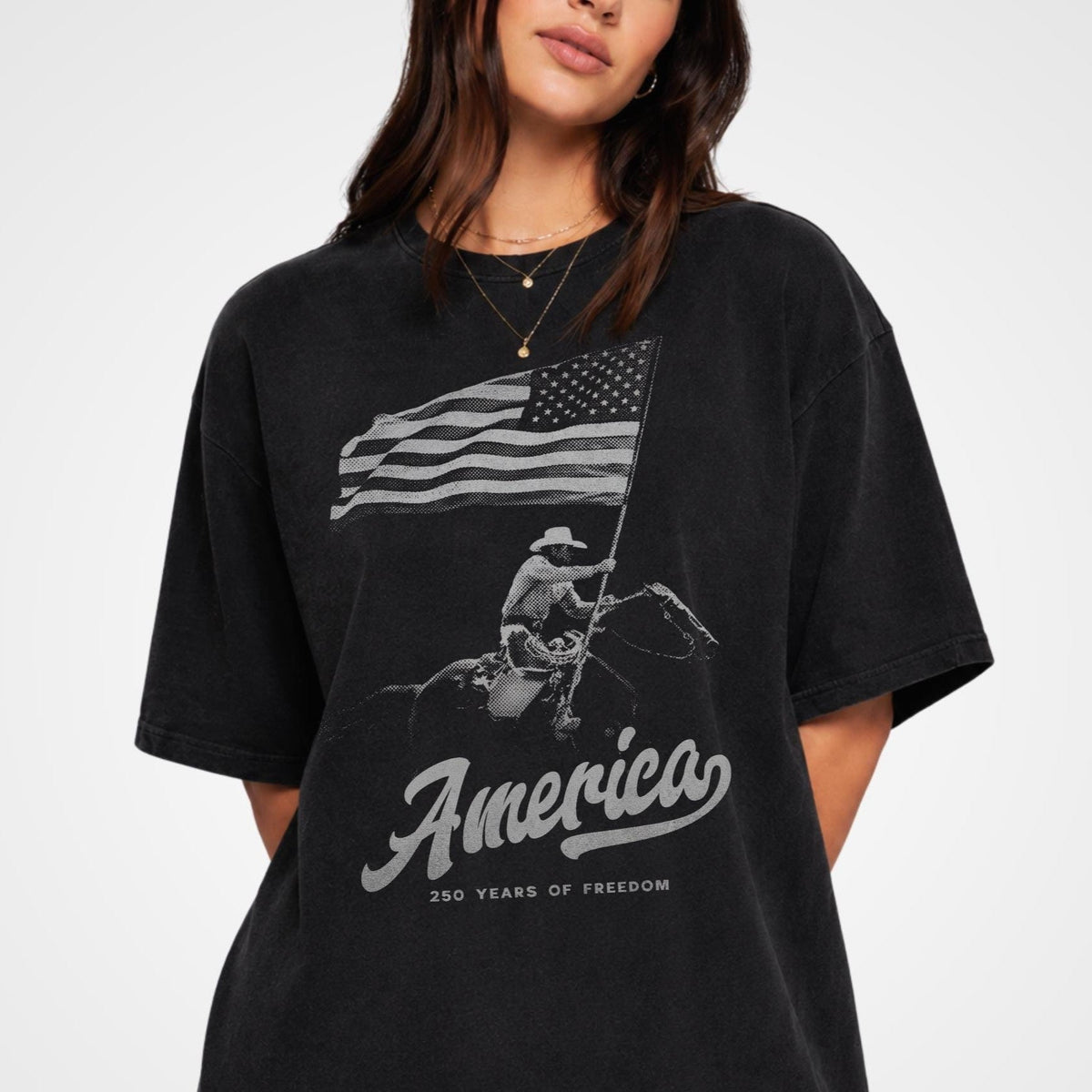 250 Years Of Freedom America Patriotic Cowboy Independence Comfort Shirt LM32 669213