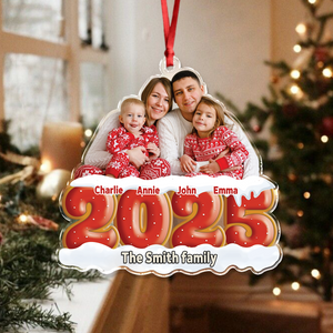 Custom Family Photo 2025 Cookie Christmas Acrylic Ornament CH07 899486