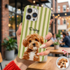 Custom Dog Photo Striped Phone Case – Personalized Gift for Dog Lovers TH10 170395