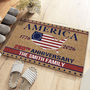 Personalized Family Name America 250th Anniversary Doormat HA75 898942