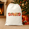 Custom Name Gingerbread Letter Christmas Sack, Personalized Holiday Gift Bag TH10 171349