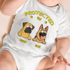 Baby Protected By Dogs Personalized Baby Onesie HA75 892142
