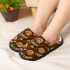 Custom Photo With Paw And Bowl Pattern Dog Cat Plush Slippers HO82 900304