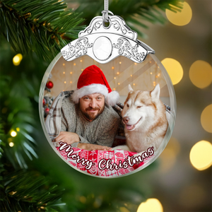 Custom Dog Cat Photo Metal Glass Ornament For Christmas TH10 894747