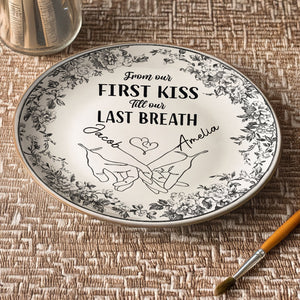 I'm Keeping You Forever Chinoiserie Toile De Jouy Style Couple Personalized Ceramic Plate Gift For Husband Wife, Anniversary HA75 892648