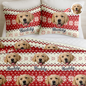 Custom Photo Have A Pawsome Christmas - Dog & Cat Quilt Bedding Set HA75 898248