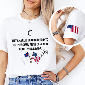 Pray For Charlie Kirk Our Loving Savior Sleeve Tee Shirt LM32 65797