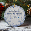 Family Love Knows No Distance Toile De Jouy Style Personalized 3D Inflated Effect Ceramic Ornament HO82 894746