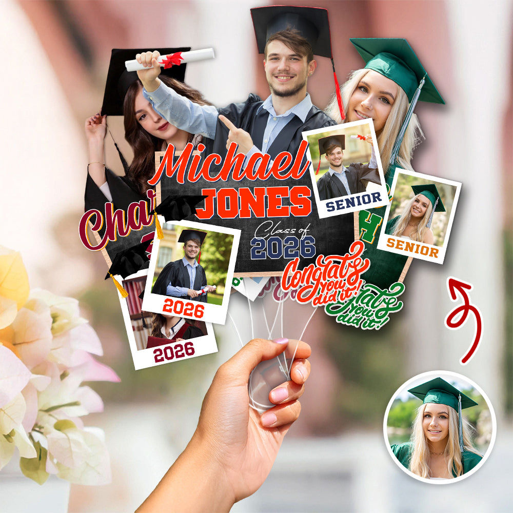 Custom Photo Graduation Class of 2026 Face Fan, Personalized Senior Congrats Grad Gift LM32 899437