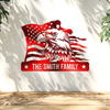 Custom Family Name Eagle & American Flag Monogram Metal Sign LM32 897901