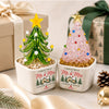 Personalized Name Couple Mini Ceramic Pot with Glass Christmas Tree HO82 903596
