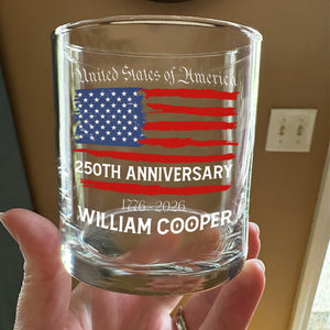 Custom Family Name USA 250th Anniversary Whiskey Glass TH10 898341