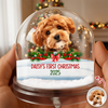 Custom Photo Dog First Christmas Acrylic Snow Globe HA75 898112