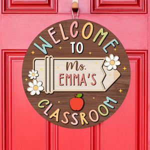Personalized Teacher's Name Door Hanger Classroom Decor And Gift For Teacher HO82 894418