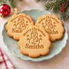 Personalized Family Name Christmas Cookie Stamp – Cute Penguin, Snowman & Reindeer Holiday Baking Stamp CH07 181096
