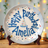 Custom Name Birthday Party Hat & Confetti Ceramic Plate – Personalized Birthday Gift LM32 669409