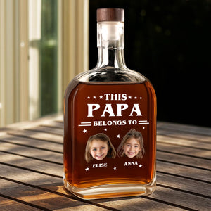 This Papa Is Powered By Love - Family Personalized Custom Whiskey Bottle - Father's Day, Gift For Dad, Grandpa HO82 894076