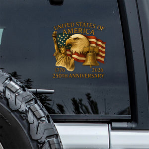 America 250th Anniversary Patriot Eagle With Statue Of Liberty Car Window Decal Sticker HO82 900866
