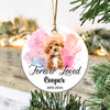 Custom Photo Christmas Forever Loved Dog Memorial Ceramic Ornament CH07 896810