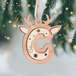 Personalized Reindeer Letter Wood Ornament For Christmas Gifts TH10 896319