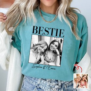 Custom Photo and Name Bestie Vintage Comfort Shirt For Best Friend LM32 895509