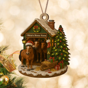 Custom Name Horse Farm Wood Ornament – Christmas Gifts for Women & Men LM32 895613