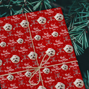 Custom Pet Photo Best Dog Dad Ever Wrapping Paper For Golf Loving LM32 893829