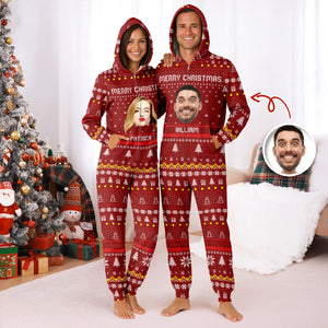 Custom Portrait Photo Merry Christmas Onesie Pajamas HO82 900640