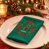 Personalized Initial Letter Christmas Reusable Cotton Napkin HO82 903724