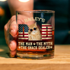 Custom Photo Cat Dad The Man The Myth American Flag Dad Rock Glass HA75 892400