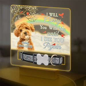 One By My Side Forever In My Heart Custom Dog Cat Memorial Photo Acrylic Collar Frame CH07 896088