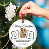 Custom Portrait Photo Merry Christmas Dad Kid Play Together Ceramic Ornament LM32 893869