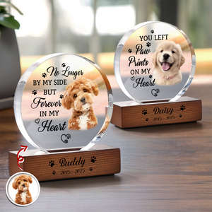Custom Photo Memorial Once By My Side Forever In My Heart Round Acrylic Frame Block HA75 898016
