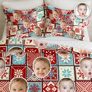 Custom Christmas Family Photo Bedding Set CH07 899936