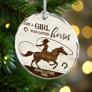 Personalized Just a Girl Who Loves Horses Glass Ornament Horse Lover LM32 895883