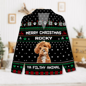 Custom Dog Photo Merry Christmas Ya Filthy Animal Pajamas TH10 894289