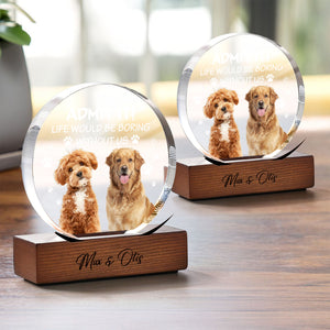 Custom Dog Cat Photo Life Would Be Boring Without Me Round Acrylic Frame Block HO82 894190