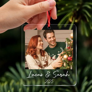 Custom Photo Acrylic Ornament Christmas Gift For Couple LM32 895767