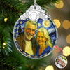 Custom Photo Personalized Anniversary Christmas Metal Top Glass Ornament TH10 894743
