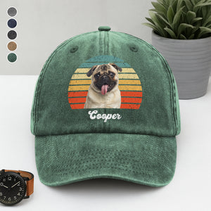 Custom Photo Dog Vintage Retro Washed Denim Baseball Cap HA75 897228