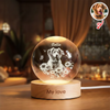 Custom Photo Pet Forever in My Heart Memorial Personalized Engraved Crystal Ball LED Night Light HA75 921884