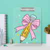 Custom Teacher Name Pencil Pink Bow Teacher Clipboard Appreciation Gift For Teacher CH07 896212