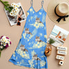 Custom Photo Aloha Hawaiian Cat Women's V-Neck Cami Maxi Dress HO82 893668