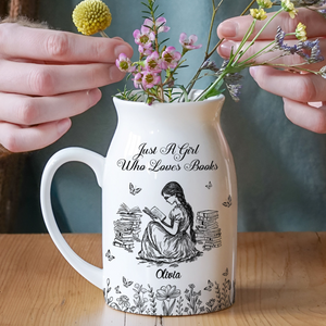 Personalized A Girl Who Loves Books Toile De Jouy Vase LM32 893967