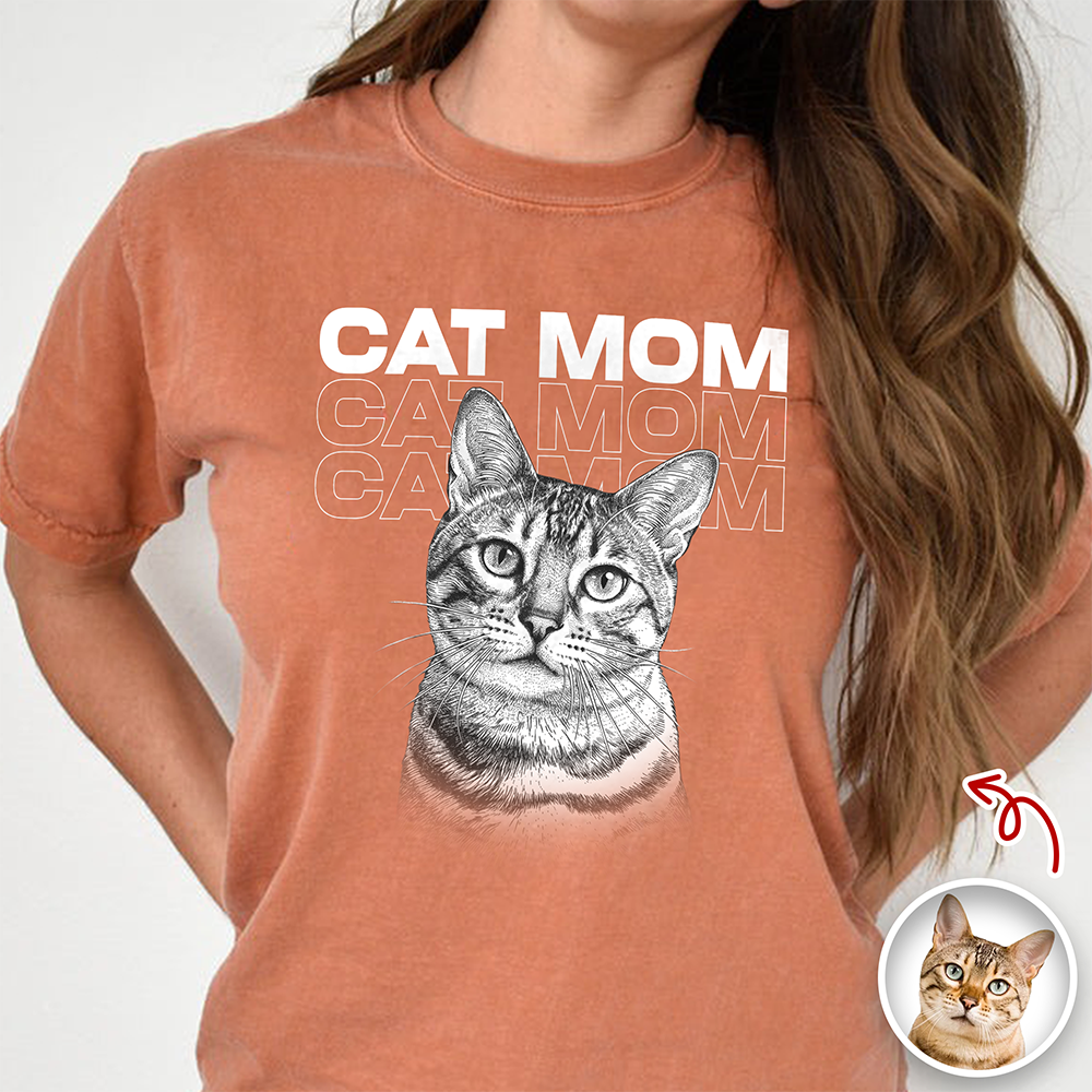 Custom Name & Photo Vintage Style Dog Cat Dad Mom Comfort Shirt LM32 669419