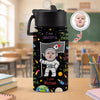 Personalised Photo Cute Astronaut Galaxy Kid Water Bottle with Positive Affirmations Phrase, Back To School Gift for Kids HO82 902976