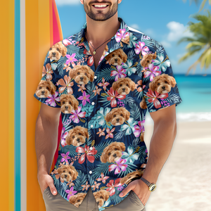 Custom Photo Funny Dog Family Tropical Hawaii Shirt HA75 892286