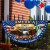 Custom Family Name USA 250th Anniversary Eagle Non-Pleated Fan Flag LM32 669171