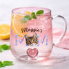 Custom Photo Mom With Floral Pink Gradient Glass Mug - Gift For Grandma, Mom, Mother's Day HO82 901762